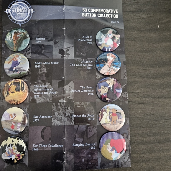 NWT Destination Disney D23 Expo Commemorative Button Collection Set 3 - Picture 2 of 6